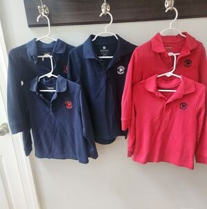 Primrose School Dennis Uniform Long Sleeved Shirts Size XS 5-6 Lot (5)